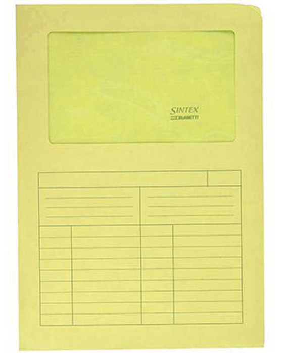 CARTELLA CON FINESTRA APERTURA A L 120gr 22x31cm SINTEX BLASETTI COLORE GIALLO