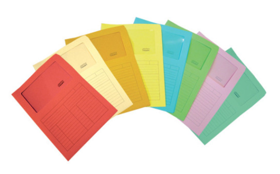 CARTELLA CON FINESTRA APERTURA A L 120gr 22x31cm SINTEX BLASETTI COLORE GIALLO - immagine 2