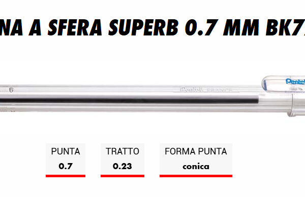 PENNA A SFERA PENTEL SUPERB PUNTA 0.7mm COLORE BLU